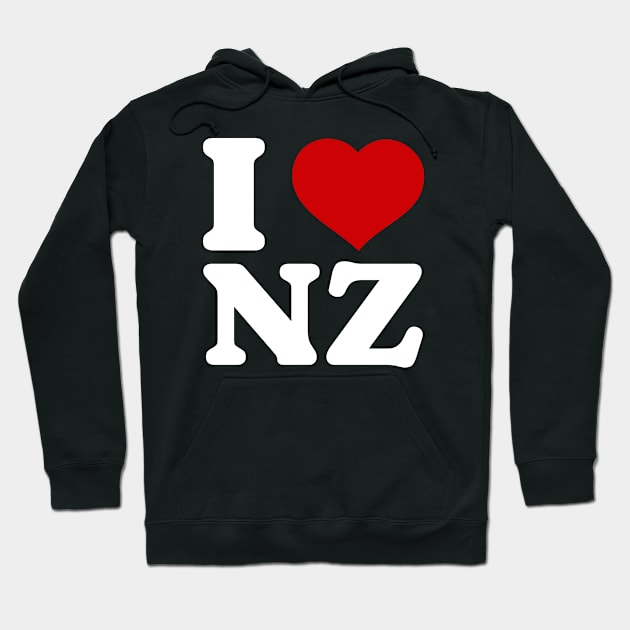 I (heart) New Zealand Hoodie by Distinct Designs NZ